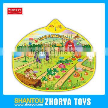 Educational Play mats with audio available in spanish and portuguese language The vegetables musical play mat with lights