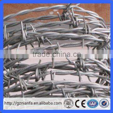 For Sale Hot Dipped 12*14# Barbed Wire 50m per Roll For Security(Guangzhou Factory)