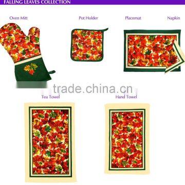 Wholesale Oven Glove Kitchen Towel and Potholder 3pcs Printing Kitchen Set photo-4