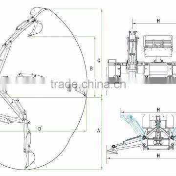 Hot Sail Biggest Huge Type Tractor PTO Use Hydraulic 180 Degree Swing Back Hoe Back Digger Excavator Lw-12 With CE Certification photo-6