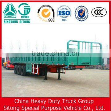 3 Axle Platform Open Sidewall Semi Trailer With Rear Door for Sale photo-3