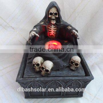 Sinister SKULL Skeleton Scary Lantern Halloween Light Up Party Spooky Decoration photo-6