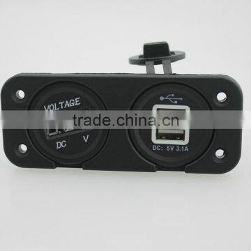 Black White Battery Waterproof Voltage Meter for Car Marine Truck photo-3
