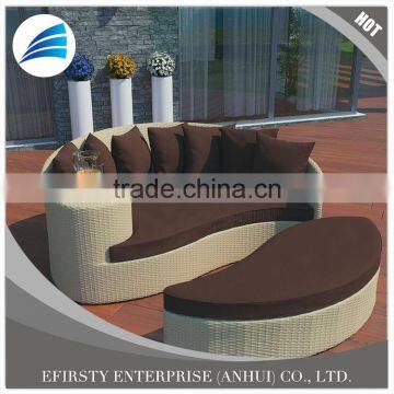 Outdoor Wicker Patio Daybed With Ottoman and Cushions photo-4