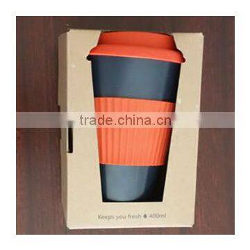 Biodegradable colorful bamboo fiber large drinking cup/mug