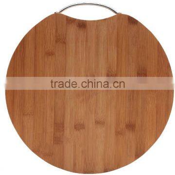 Hot Sale Round Bamboo Cutting Board With Metal Handle photo-2