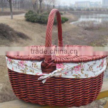 Natural Material Handmade Empty Wicker Fruit Basket With Lid photo-3