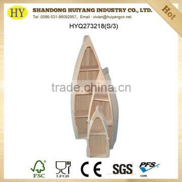 Wholesale Natural Unfinished Mini Wooden Boat Craft photo-2