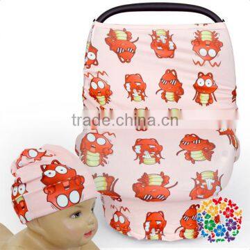 cartoon crawfish print stitch stretch baby car seat cover