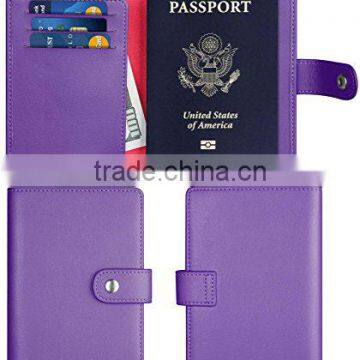 Travel RFID Blocking Custom Leather Passport Holder