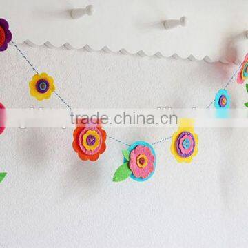 2017 hight quality new products hot sale interior home party ornament handmade felt hanging ribbon for wedding artificial flower