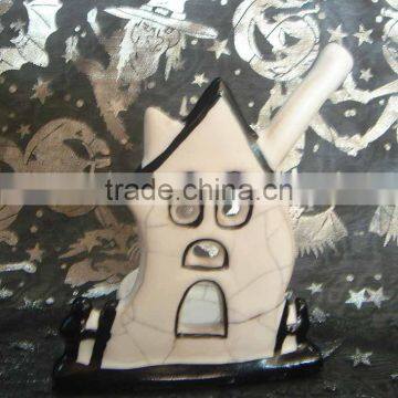 ceramic ghost pumpkin,ceramic hallowmas ghost house,halloween hanger