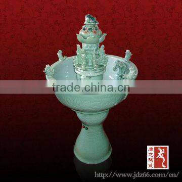 Green Glazed Ceramic Good Ceramic Air Humidifiers Garden Fountain