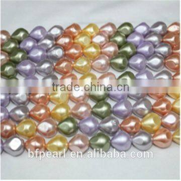 12-15mm Faceted Teardrop Shell Pearls Loose Strands for Sale