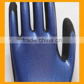 Chemical Resistant Smooth Nitrile Fully Dipped Grip Sandy Nitrile Palm Double Coated Work Gloves photo-4