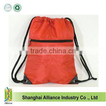 2016 Wholesale Promotion Basic Sport Drawstring Bag With Outer Mesh Pocket