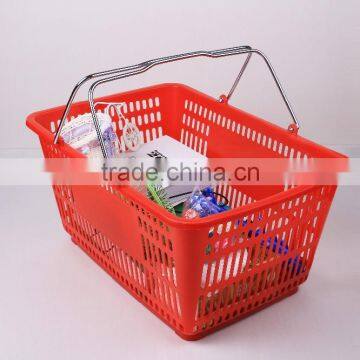 Supermarket Plastic Shopping Basket with handles