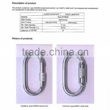 2442KTL Galvanized Twist Lock Galvanized Steel Oval Round O Ring Carabiner photo-6