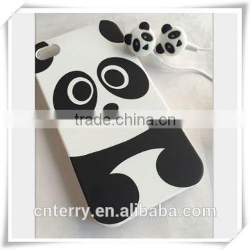 lovely panda style phone case and earphone set