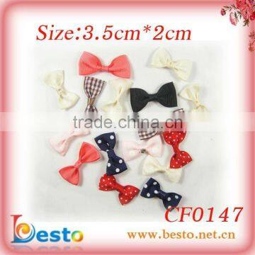 lovely fashion handmade ribbon bow hair with metal hair clip