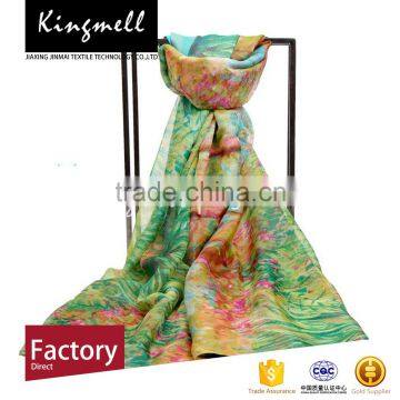 Most Popular Type Silk CDC Scarf Custom Digital Print Crepe Scarf photo-2