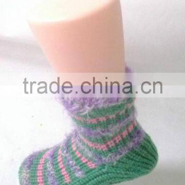 girls wearing home socks polyester socks