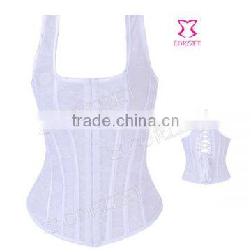 Women Lace Fabric White Strap Bridal Corset Made In China