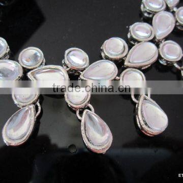 PAYAL Anklets Pair KUNDAN SILVER TONE photo-3