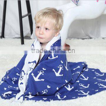 2017 best selling sailor boat jacquard baby blanket