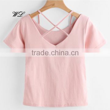 Wholesale new design woman t-shirt summer woman clothing custom woman wear