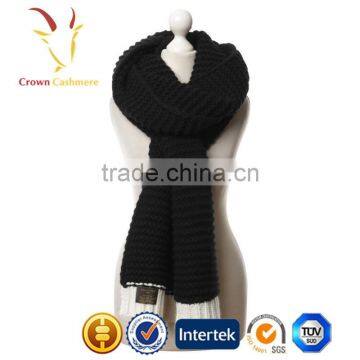 Fashion Scarf Knitting Patterns Free Knitted Black And White Cashmere Scarf