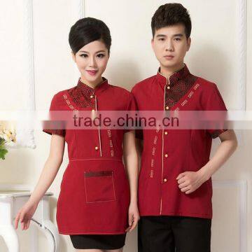 Custom factory wholesale international hotel lady uniforms ,nice design man catering uniforms in los angeles