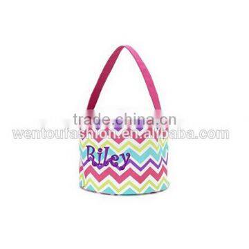 Newest Personalized Chevron Monogrammed Halloween Bucket photo-6