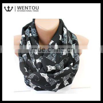 Fashion Winter Infinity Cat Print Scarf photo-2