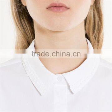 Concealed Button Fastening Straight Cut Classic Collar Poplin Shirt photo-3