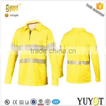 long sleeve fire retardant polo with FR segmented tape