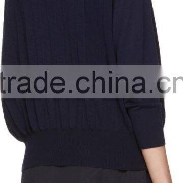High Quality Long Sleeve Pleated Knit Wool Cardigan With Buttons Closure at Front photo-3