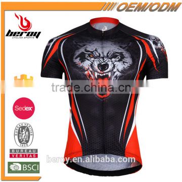 BEROY Wolf totem racing bike clothing,men's short sleeve cycling tops