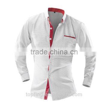 2016 Latest Cotton Dot Long Sleeve Slim Fit Sweater Shirt for Cheap Oem photo-2