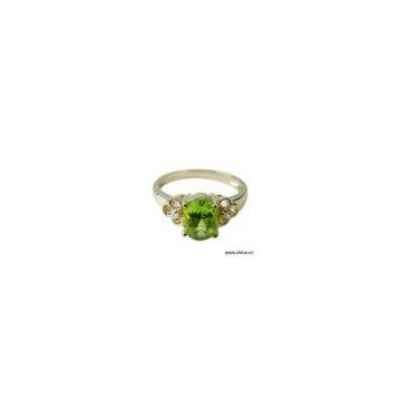 Sell 14K Solid Gold with Natural Peridot, Real Diamond Ring (New Design)