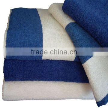 100% cotton terry striped hotel towel