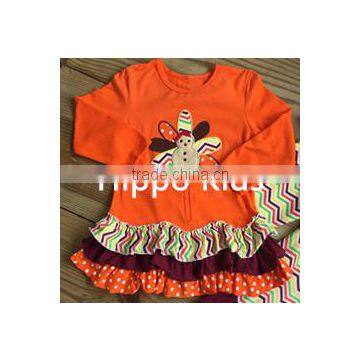 Wholesale girls holiday gift thanksgiving shirts orange baby girl clothes girls latest fancy tops