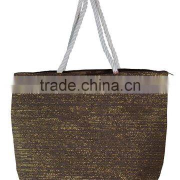Pattern Stripes Woven Synthetic Straw Tote Womens Shoulder Handbag photo-5