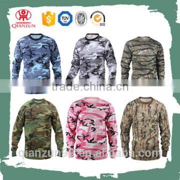 Custom camo men long sleeves collar t-shirt wholesale cheap