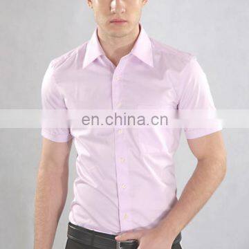 OEM classic summer short sleeve shirt big size for men purple, violet, pink color, cotton 100%