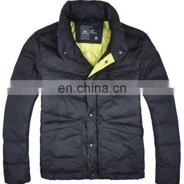 mens simple style fashion foldable down paded thick nylon jacket 2015