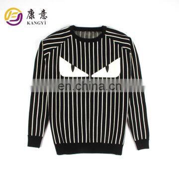 Street Fashion Vertical Stripe Pullover Knitted Girl Sweater