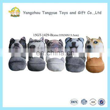 Sublimation printing Plush Dog Cat Head cushion and pillow