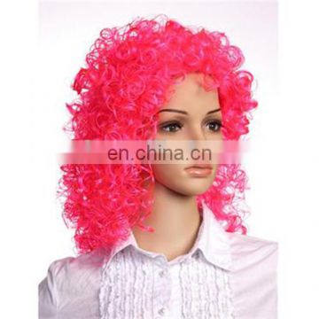 MCW-0417 Party Masquerade synthetic short women pink Afro wig