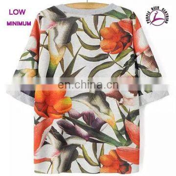 Fashion Women t Shirt With Raw Hem Women Clothes T-shirt Printing photo-2